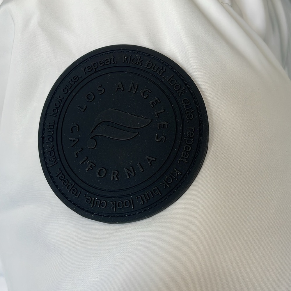 Fabletics Bryce Long White Puffer Jacket Euc - image 5